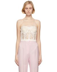 Alexander McQueen - Off-white Lace Corset - Lyst