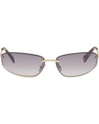 Miu Miu - Rimless Metal Oval Sunglasses - Lyst