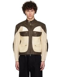 ANDERSSON BELL - Off- Faux-Leather & Sheer Rider Jacket - Lyst
