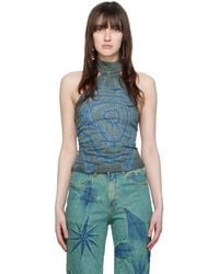 MASHA POPOVA - Ssense Exclusive Denim Tank Top - Lyst