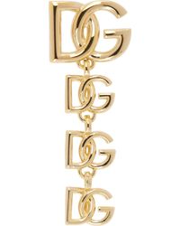 Dolce & Gabbana - Dolce&gabbana Gold 'dg' Single Earring - Lyst