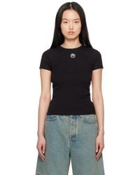 Marine Serre - ブラック Moon ロゴ ジャージ ベビーフィット Tシャツ - Lyst