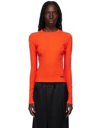 Y-3 - Orange Fitted Long Sleeve T-shirt - Lyst