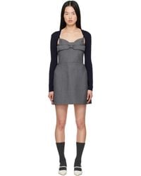 【関税込み】Shushu/Tong グレー 3D Bow ミニワンピース Shushu/Tong Gray 3D Bow Hanging Neck Minidress - Dresses
