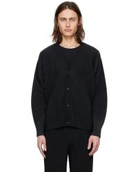 Homme Plissé Issey Miyake - Cardigan monthly color march noir - Lyst