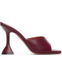 AMINA MUADDI - Burgundy Lupita 95 Slipper Heeled Sandals - Lyst