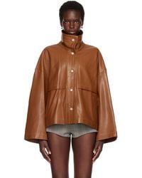 Nour Hammour - Tan Park Leather Jacket - Lyst
