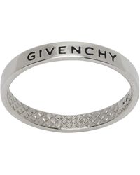 Givenchy シルバー ナローリング - メタリック