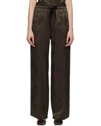 MM6 by Maison Margiela - Khaki & Burgundy Jacquard Trousers - Lyst
