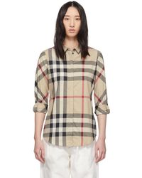 Burberry Chemise a carreaux beige IP - Neutre
