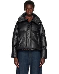 MM6 by Maison Margiela - Padded Faux-Leather Down Jacket - Lyst