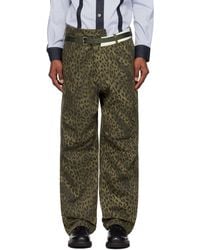 ANDERSSON BELL - カーキ Leopard Cross-Over ワイドレッグジーンズ - Lyst