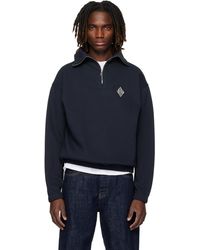 Lacoste - Pull Molletonné Décontracté Noir En Piqué À Demi-Glissière - Lyst
