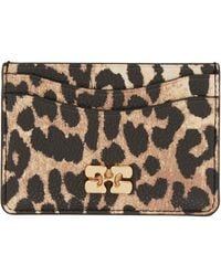 Ganni - Leopard Grained Bou Card Holder - Lyst