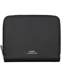 A.P.C. - Portefeuille Chelsea Noir À Glissière - Lyst