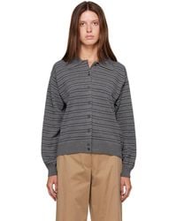 Cordera - Organic Cotton Striped Polo Cardigan - Lyst