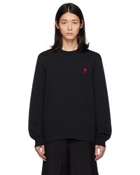 Ami Paris - Black Long Sleeved T Shirt - Lyst
