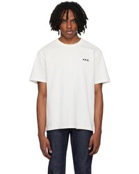 A.P.C. - T-shirt blanc cassé à logo floqué - Lyst