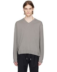 WOOYOUNGMI - Gray V-neck Sweater - Lyst
