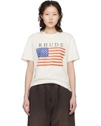 Rhude - Off- Usa Flag Slub T-Shirt - Lyst
