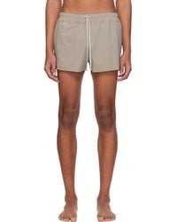 Rick Owens - Taupe Temple Boxer Swim Shorts - Lyst