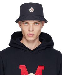 Moncler - Navy Patch Reversible Bucket Hat - Lyst