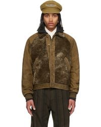 RRL - Paneled Roughout Suede Shearling Jacket - Lyst