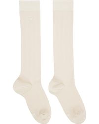 Ami Paris - Off-white Silk Socks - Lyst