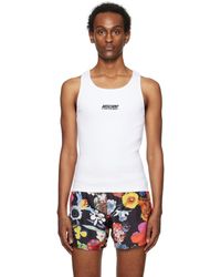 Moschino - White Embroidery Tank Top - Lyst