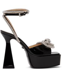 Mach & Mach - Sandales À Talon Bottier 140 Noires À Boucle Étagée - Lyst