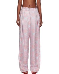 Dries Van Noten - ブルー＆ピンク ジャカード ペイズリー トラウザーズ - Lyst