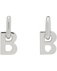 Balenciaga - Silver B Chain Xs Earrings - Lyst