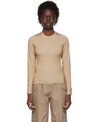 ROKH - T-shirt brun en polyester - Lyst