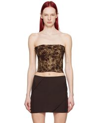 Ioannes - Paneled Leather Bustier Camisole - Lyst