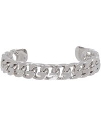 Givenchy Silver G Chain Open Bangle Bracelet - Metallic