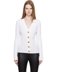 Balmain - Buttoned V-Neck Light Knit Cardigan - Lyst