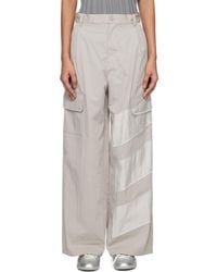 Y-3 - Taupe Wide Cargo Pants - Lyst