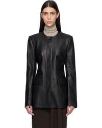 TOTEME - Collarless Leather Jacket - Lyst