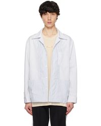 Maison Margiela - ホワイト＆ブルー ストライプ シャツ - Lyst