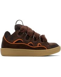 Lanvin - Ssense Exclusive Brown & Orange Curb Sneakers - Lyst