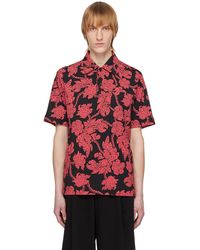 Dries Van Noten - Black & Red Floral Polo - Lyst