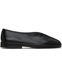 Lemaire - Black Flat Piped Slippers - Lyst