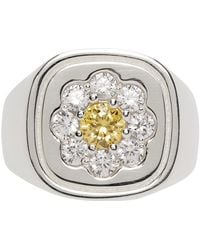 Hatton Labs - Silver & Daisy Signet Ring - Lyst
