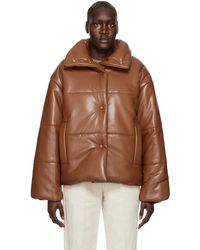 Nanushka - Brown Hide Vegan Leather Jacket - Lyst