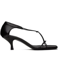 Totême - Toteme Black 'the Leather Knot' Heeled Sandals - Lyst