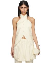 AARON ESH - Camisole Blanc Cassé À Corsage Bain De Soleil Exclusive À Ssense - Lyst
