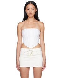 Dion Lee Cotton Panelled Under Corset in White Womens Clothing Lingerie Corsets and bustier tops 