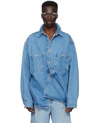 Hed Mayner - Chemise bleue en denim à poches plaquées - Lyst