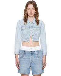 Alexander Wang - ブルー シュランケン デニムジャケット - Lyst
