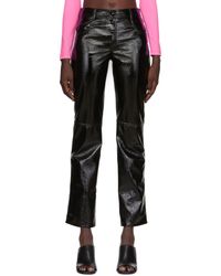 Save 33% Slacks and Chinos Skinny trousers Womens Clothing Trousers MSGM Synthetic Faux-leather Slim-fit Pants in Black 